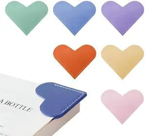 Leather Heart Bookmarks - Kinsound 6 Pieces Cute Corner Page Book Marks for Teachers Students Book Reading Lovers, for School Office Home Supplies (Heart6pcs) Leather Heart Bookmarks - Kinsound 6 Pieces Cute Corner Page Book Marks for Teachers Students Book Reading Lovers, for School Office Home Supplies (Heart6pcs)