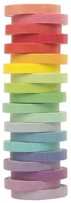 Maartla 20 Rolls Washi Tape Set, Rainbow Washi Tape Colorful Masking Tape 7.5mm Wide, Thin Decorative Tape for Bullet Journal, Book, Planner, Scrapbooking, DIY Arts Crafts Maartla 20 Rolls Washi Tape Set, Rainbow Washi Tape Colorful Masking Tape 7.5mm Wide, Thin Decorative Tape for Bullet Journal, Book, Planner, Scrapbooking, DIY Arts Crafts