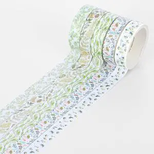 5 Rolls Washi Tape for Journaling, Skinny Decorative Tapes Green Prints | Skinny Slim Masking Tapes for Arts, DIY Crafts, Nature Journals, Planners, Scrapbooking, Wrapping 5 Rolls Washi Tape for Journaling, Skinny Decorative Tapes Green Prints | Skinny Slim Masking Tapes for Arts, DIY Crafts, Nature Journals, Planners, Scrapbooking, Wrapping