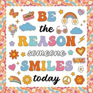 Classroom Bulletin Board Decoration Set Welcome Banner Wall Door Groovy Hippie Retro Classroom Decorations for Kindergarten Preschool Elementary Middle School(Be The Reason Someone Smile Today) Classroom Bulletin Board Decoration Set Welcome Banner Wall Door Groovy Hippie Retro Classroom Decorations for Kindergarten Preschool Elementary Middle School(Be The Reason Someone Smile Today)