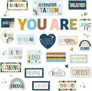 Boho Affirmation Station Bulletin Board Set Rainbow Bulletin Board for Classroom Decor Hippie Motivational Posters Positive Affirmations Accents Cutouts for Teachers School Chart Wall Supplies Boho Affirmation Station Bulletin Board Set Rainbow Bulletin Board for Classroom Decor Hippie Motivational Posters Positive Affirmations Accents Cutouts for Teachers School Chart Wall Supplies