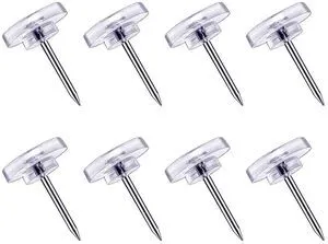 120 Count Clear Push Pins - Thumb Tacks for Wall Hangings, Cork Board, Plastic Flat Head Pins 120 Count Clear Push Pins - Thumb Tacks for Wall Hangings, Cork Board, Plastic Flat Head Pins