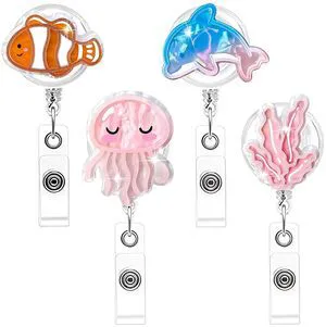 Funny Cute Fun Badge Reel Cute Retractable ID Card Badge Holder for Doctor Student Medical Assistant Coworker Teacher, Nurse ID Card Keychain Accessories Gifts (Cute Jellyfish) Funny Cute Fun Badge Reel Cute Retractable ID Card Badge Holder for Doctor Student Medical Assistant Coworker Teacher, Nurse ID Card Keychain Accessories Gifts (Cute Jellyfish)