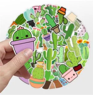 QIPWM 50Pcs Cute Cactus Stickers, Plants Decorative Vinyl Laptop Kids Stickers Pack, Kids Classroom Prizes (Cactus) QIPWM 50Pcs Cute Cactus Stickers, Plants Decorative Vinyl Laptop Kids Stickers Pack, Kids Classroom Prizes (Cactus)