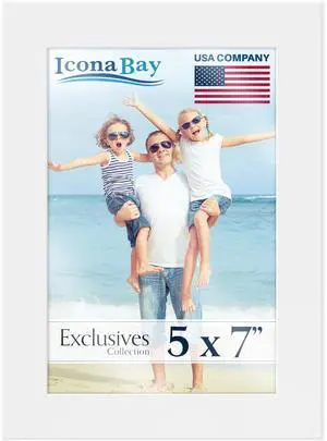 5x7 Picture Frame, White, Exclusives, Sturdy Wood Composite Photo Frame | This Icona Bay frame is professional, sleek, lightweight, sturdy, and perfect for wall mounting or tabletop display. 5x7 Picture Frame, White, Exclusives, Sturdy Wood Composite Photo Frame | This Icona Bay frame is professional, sleek, lightweight, sturdy, and perfect for wall mounting or tabletop display.