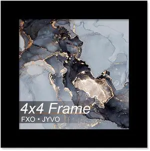 Fxojyvo 4x4 Frame for Picture Photo Poster Square Tabletop/Wall Mount | Black Light Weight and High Transparent 4 x 4 Frame for 4by4 Pciture Display(1 Pack|Black|4x4) Fxojyvo 4x4 Frame for Picture Photo Poster Square Tabletop/Wall Mount | Black Light Weight and High Transparent 4 x 4 Frame for 4by4 Pciture Display(1 Pack|Black|4x4)