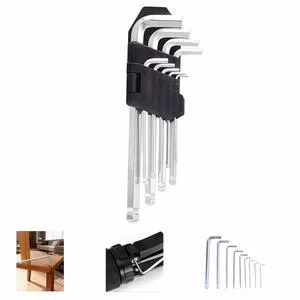 Professional 9-Piece Ball End Hex Key Set, Chrome Vanadium Steel L-Wrenches, 1.5-10mm Metric Sizes, Industrial-Grade with Storage Case for Automotive, Motorcycle, DIY Repair (M) Professional 9-Piece Ball End Hex Key Set, Chrome Vanadium Steel L-Wrenches, 1.5-10mm Metric Sizes, Industrial-Grade with Storage Case for Automotive, Motorcycle, DIY Repair (M)