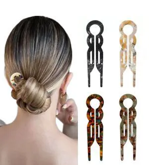 4PCS French U-Shaped Hair Clips 4.6 Magic-Grip U-Grip Pins for Long, Thick, Curly & Fine Hair, Strong Hold Tortoiseshell Cellulose Acetate Updo Styling Accessories for Women 4PCS French U-Shaped Hair Clips 4.6 Magic-Grip U-Grip Pins for Long, Thick, Curly & Fine Hair, Strong Hold Tortoiseshell Cellulose Acetate Updo Styling Accessories for Women