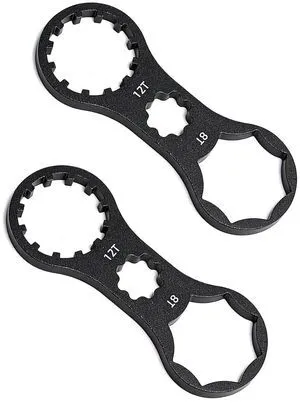 2 Pcs Durable Aluminium Alloy Bicycle Front Fork Wrench, Precise Fit Suspension Fork Cap Spanner, Compatible with XCM XCR XCT RST, Universal for Mountain Road Bikes (Black) 2 Pcs Durable Aluminium Alloy Bicycle Front Fork Wrench, Precise Fit Suspension Fork Cap Spanner, Compatible with XCM XCR XCT RST, Universal for Mountain Road Bikes (Black)