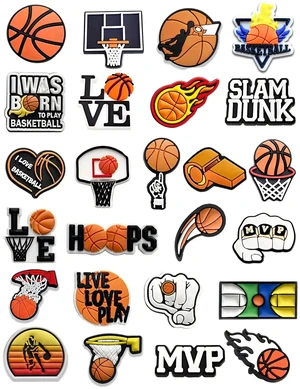 BOWNDY Basketball Shoe Charms for Clog Shoe Decoration,Sports Ball Basketball Soccer Football Softball Volleyball Charms BOWNDY Basketball Shoe Charms for Clog Shoe Decoration,Sports Ball Basketball Soccer Football Softball Volleyball Charms