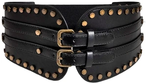 Women's Elastic Costume Belt - Wide Fashion Waist Cincher | Women's elastic waist belt with wide corset style design,adjustable fit for dresses,Halloween,cosplay and daily fashion(S/M) Women's Elastic Costume Belt - Wide Fashion Waist Cincher | Women's elastic waist belt with wide corset style design,adjustable fit for dresses,Halloween,cosplay and daily fashion(S/M)