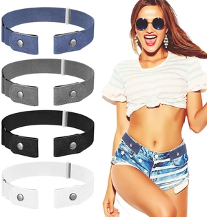 Gjinxi 4pcs Adjustable Belt,Invisible Lazy Elastic Belt for Women Stretcht | for Women Men, No Buckle, Buckleless Belt, Jean Waist Tightener, Plus Size Pant, Black, White, Dark Blue & Gray Gjinxi 4pcs Adjustable Belt,Invisible Lazy Elastic Belt for Women Stretcht | for Women Men, No Buckle, Buckleless Belt, Jean Waist Tightener, Plus Size Pant, Black, White, Dark Blue & Gray