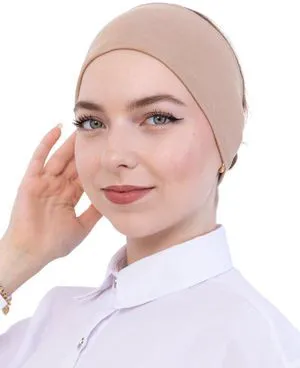 Prien Women Cotton Hijab Cap, Stretchy Head Cover, Pre-Sewn Inner Muslim Scarf Undercap, Non Slip Headband for Daily Wear (Deep Mink) Prien Women Cotton Hijab Cap, Stretchy Head Cover, Pre-Sewn Inner Muslim Scarf Undercap, Non Slip Headband for Daily Wear (Deep Mink)