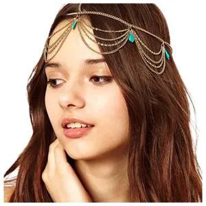 Yheakne Boho Turquoise Headband Gold Layered Tassel Head Chain Gypsy Hair Chain Festival Wedding Headpieces Decorative Headdress Hair Accessories for Women and Teen Girls Gifts Yheakne Boho Turquoise Headband Gold Layered Tassel Head Chain Gypsy Hair Chain Festival Wedding Headpieces Decorative Headdress Hair Accessories for Women and Teen Girls Gifts