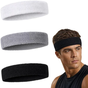 3 Pack Cotton Sports Sweat Headbands for Men and Women, Athletic Workout Hair Bands 3 Pack Cotton Sports Sweat Headbands for Men and Women, Athletic Workout Hair Bands