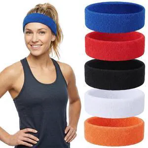 5 Pack Sport Sweat Headbands for Men Women, Elastic Sweatbands | Sports Hair Band for Running Basketball Football Exercise Gym Outdoor Activities (Colorful) 5 Pack Sport Sweat Headbands for Men Women, Elastic Sweatbands | Sports Hair Band for Running Basketball Football Exercise Gym Outdoor Activities (Colorful)