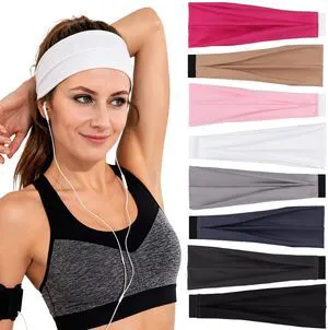 Headbands for Women, 8 Pack Wide Elastic Hair Bands | Soft Stretchy Non-Slip Workout Sweatbands for Yoga, Running, Washing Face, Makeup and Daily Wear Headbands for Women, 8 Pack Wide Elastic Hair Bands | Soft Stretchy Non-Slip Workout Sweatbands for Yoga, Running, Washing Face, Makeup and Daily Wear