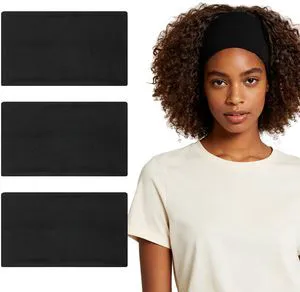 JCKHXG 3Pcs Wide Headbands For Women, Black Headband Non Slip, Soft Cotton Cloth Stretchy Thick for Running and Exercise JCKHXG 3Pcs Wide Headbands For Women, Black Headband Non Slip, Soft Cotton Cloth Stretchy Thick for Running and Exercise