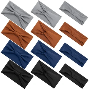 JATEBI 12 Pcs Stretchy Headbands for Women Fashionable Sports Hairbands | Anti-Slip Sweat Headband Soft Twist Knotted Headband for Workout Running Yoga JATEBI 12 Pcs Stretchy Headbands for Women Fashionable Sports Hairbands | Anti-Slip Sweat Headband Soft Twist Knotted Headband for Workout Running Yoga