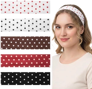 5 Pcs Classic PolkaDot Fabric Headband, Polka Dot Headbands for Women Soft Non Slip Elastic Wide Fashion Headbands Comfortable Daily Wear Yoga Workout Hair Accessories 5 Pcs Classic PolkaDot Fabric Headband, Polka Dot Headbands for Women Soft Non Slip Elastic Wide Fashion Headbands Comfortable Daily Wear Yoga Workout Hair Accessories