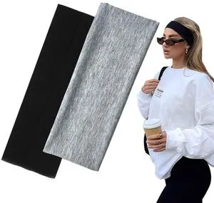 7cm Wide Black Headbands for Women Men, 2pack Fashion Head Bands for Women's Hair, Soft Fabric Stretchy Hair Bands for Makeup, Yoga, Running (Black/Grey, 2.7 X 8.6 inches) 7cm Wide Black Headbands for Women Men, 2pack Fashion Head Bands for Women's Hair, Soft Fabric Stretchy Hair Bands for Makeup, Yoga, Running (Black/Grey, 2.7 X 8.6 inches)