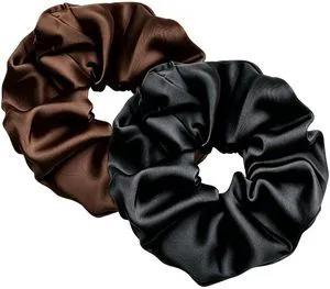 Black and Coffee Jumbo Satin Silk Scrunchies for Women Thick Elastic Ponytail Holder Hair Ties Oversize Scrunchies for Thick Hair Ornament Black and Coffee Jumbo Satin Silk Scrunchies for Women Thick Elastic Ponytail Holder Hair Ties Oversize Scrunchies for Thick Hair Ornament