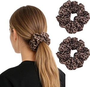 2Pcs Leopard Print-Scrunchies - Women Fashion Large Cheetah-Satin Hair Ties | Scrunchies for Women,Leopard Print Hair Ties for Women,Elastic Hair Ties for Ponytails,Daily Styling and Hair Accessories 2Pcs Leopard Print-Scrunchies - Women Fashion Large Cheetah-Satin Hair Ties | Scrunchies for Women,Leopard Print Hair Ties for Women,Elastic Hair Ties for Ponytails,Daily Styling and Hair Accessories