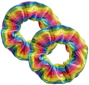 YOFAN Hair Scrunchies, 2-Pack Rainbow Elastic Bands for Women Girls | Shiny satin fabric, elastic, 4.3" outer diameter, stretchable, for parties, gymnastics, daily wear, gifts YOFAN Hair Scrunchies, 2-Pack Rainbow Elastic Bands for Women Girls | Shiny satin fabric, elastic, 4.3" outer diameter, stretchable, for parties, gymnastics, daily wear, gifts