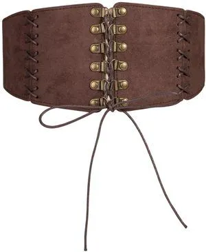 Mawjom Vintage Renaissance Gothic Corset Belt Lace-up Tied Elastic Wide Waist Belt for Dress Mawjom Vintage Renaissance Gothic Corset Belt Lace-up Tied Elastic Wide Waist Belt for Dress