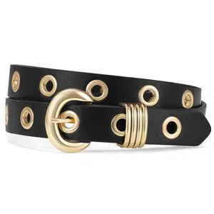 XZQTIVE Women's Skinny Leather Belt for Jeans Pants Fashion Thin Waist Belt with Gold or Silver Buckle XZQTIVE Women's Skinny Leather Belt for Jeans Pants Fashion Thin Waist Belt with Gold or Silver Buckle