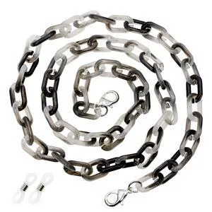 ONLYKXY Acrylic Glasses Chain Holder 60cm/23.6inch Multicolor Eyewear Retainer Eyeglass Straps Elegant Retro Sunglasses Lanyard Necklace Decorative Chain (Black, 1) ONLYKXY Acrylic Glasses Chain Holder 60cm/23.6inch Multicolor Eyewear Retainer Eyeglass Straps Elegant Retro Sunglasses Lanyard Necklace Decorative Chain (Black, 1)