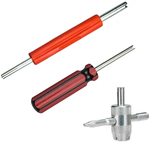 3PCS Tire Valve Stem Removal Tool Kit, Includes Single & Double Heads Valve Core Remover, 4-Way Valves Tool, Multifunctional Tire Installer Repair Kit Suitable for Car, Truck, Bicycle 3PCS Tire Valve Stem Removal Tool Kit, Includes Single & Double Heads Valve Core Remover, 4-Way Valves Tool, Multifunctional Tire Installer Repair Kit Suitable for Car, Truck, Bicycle