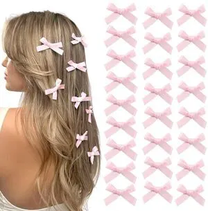 Ayesha 25PCS Pink Bow Clips Tiny Hair Bow Cute Hair Accessory for Girls | Hair Clips | Non-slip | Without Pulling or Snagging | Pink Hair Accessories Ayesha 25PCS Pink Bow Clips Tiny Hair Bow Cute Hair Accessory for Girls | Hair Clips | Non-slip | Without Pulling or Snagging | Pink Hair Accessories