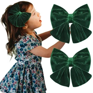 Velvet Hair Bows Girls 6" 2PCS Big Green Fall bow Alligator Clips for Toddler Hair Clips Toddlers Teens Kids Accessories Velvet Hair Bows Girls 6" 2PCS Big Green Fall bow Alligator Clips for Toddler Hair Clips Toddlers Teens Kids Accessories