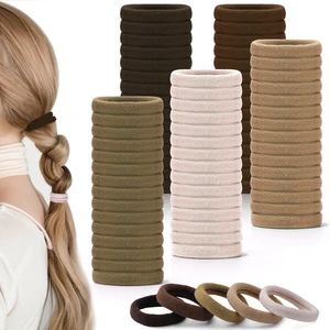 obeoby 100Pcs Nylon Hair Ties for Thick Hair, Elastic Ponytail Holders | Seamless Elastic Bands, Stretchy Hair Bands, No-Pull Hold, for Thick or Thin Hair, Neutral Color obeoby 100Pcs Nylon Hair Ties for Thick Hair, Elastic Ponytail Holders | Seamless Elastic Bands, Stretchy Hair Bands, No-Pull Hold, for Thick or Thin Hair, Neutral Color