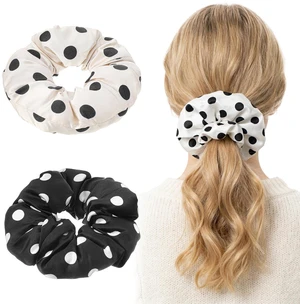 2PCS Large Scrunchies for Women, Polka Dot Oversized Scrunchies for Thick Hair, Elastic Jumbo Scrunchie Ponytail Holders for Girls Black and Beige 2PCS Large Scrunchies for Women, Polka Dot Oversized Scrunchies for Thick Hair, Elastic Jumbo Scrunchie Ponytail Holders for Girls Black and Beige