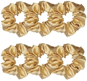 6 Pcs Satin Silk Hair Scrunchies Soft Hair Ties Fashion Hair Bands Hair Bow Ropes Hair Elastic Bracelet Ponytail Holders Hair Accessories for Women and Girls (4.5 Inch, Dark Gold) 6 Pcs Satin Silk Hair Scrunchies Soft Hair Ties Fashion Hair Bands Hair Bow Ropes Hair Elastic Bracelet Ponytail Holders Hair Accessories for Women and Girls (4.5 Inch, Dark Gold)