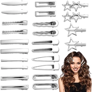 24PCS Silver Hair Clips Set,Hair Clips Cute,Y2k Hair Accessories,Metal Barrettes,Anti-Slip Wavy Star Hair Clip for Women Girls 24PCS Silver Hair Clips Set,Hair Clips Cute,Y2k Hair Accessories,Metal Barrettes,Anti-Slip Wavy Star Hair Clip for Women Girls