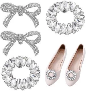 Sorcristy 4 PCS Rhinestone Bow Shoe Clips for Women, Silver Crystal Bow Clips on Heels, Detachable Shoe Charms Decorations for High Heels Wedding Bridal Prom Party Sorcristy 4 PCS Rhinestone Bow Shoe Clips for Women, Silver Crystal Bow Clips on Heels, Detachable Shoe Charms Decorations for High Heels Wedding Bridal Prom Party