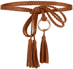 Women's Tassel Braided Waist Belt, Skinny Handwoven Belt with Ring for Dress Waist Belt Rope Chain Women's Tassel Braided Waist Belt, Skinny Handwoven Belt with Ring for Dress Waist Belt Rope Chain