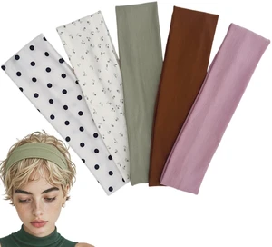 Hixixi Women's Non-Slip Elastic Fabric Headbands, Solid Earth Tones Wide Hair Wraps for Yoga Running Sports Daily Wear(Soft Neutral Mix) Hixixi Women's Non-Slip Elastic Fabric Headbands, Solid Earth Tones Wide Hair Wraps for Yoga Running Sports Daily Wear(Soft Neutral Mix)