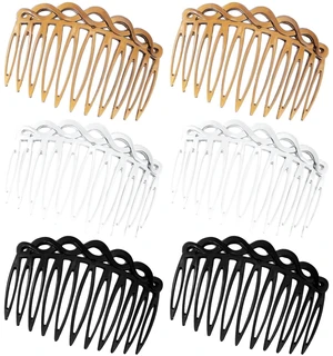 6Pcs French Hair Combs for Women - Resin Decorative Hair Combs Set in Black/White/Coffee, Small Hair Clips for Styling, Bridal, Daily Use 6Pcs French Hair Combs for Women - Resin Decorative Hair Combs Set in Black/White/Coffee, Small Hair Clips for Styling, Bridal, Daily Use