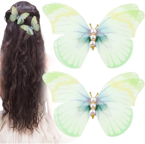 Alpinleux 2 Pcs Green Butterfly Clips, 3D Moving Wings Butterfly Hair Clips | Pearl Strong Hold Butterfly Hair Accessories, Fairy Hair Accessories for Women Alpinleux 2 Pcs Green Butterfly Clips, 3D Moving Wings Butterfly Hair Clips | Pearl Strong Hold Butterfly Hair Accessories, Fairy Hair Accessories for Women
