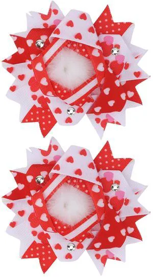 ANBALA 2PCS Red Bows for Girls Red Pink Heart Hair Clips Ribbon Ribbon Bow Valentines Hair Accessories for Women Girls ANBALA 2PCS Red Bows for Girls Red Pink Heart Hair Clips Ribbon Ribbon Bow Valentines Hair Accessories for Women Girls