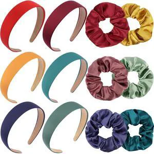 AOPRIE Headbands for Women Headband for Girls Hair Bands for Women's Hair Solid Color Scrunchies for Women Blue Red Pink Yellow Green, 12 Pack AOPRIE Headbands for Women Headband for Girls Hair Bands for Women's Hair Solid Color Scrunchies for Women Blue Red Pink Yellow Green, 12 Pack