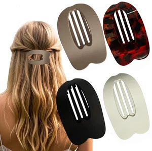 4 PCS Flat Hair Clips, Strong Hold Hair Clips for Thick Thin Hair, Stylish Classic Hair Barrettes, Large Flat Claw Clips for Women Girls (Mixing) 4 PCS Flat Hair Clips, Strong Hold Hair Clips for Thick Thin Hair, Stylish Classic Hair Barrettes, Large Flat Claw Clips for Women Girls (Mixing)