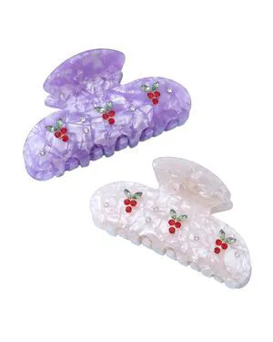 2PCS Cherry Hair Claw Clips for Women Girls with Rhinestone - Cute Medium Clips in Red Cherry, Kawaii Trendy Acrylic Accessories for Birthday Gifts 2PCS Cherry Hair Claw Clips for Women Girls with Rhinestone - Cute Medium Clips in Red Cherry, Kawaii Trendy Acrylic Accessories for Birthday Gifts