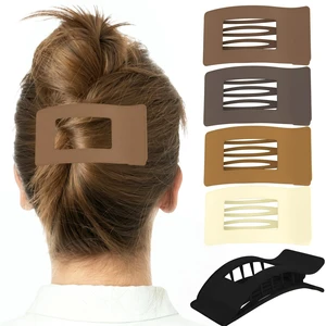 Flat Hair Clips for Women Girls, 5Pcs French Large Flat Claw Clips for Thick Hair, Strong Hold Grip No Slip Multicolor Matte Flat Hair Clips for Women Girls, 5Pcs French Large Flat Claw Clips for Thick Hair, Strong Hold Grip No Slip Multicolor Matte