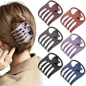 6 Pcs Flat Alligator Hair Claw Clips, 2.95 Inch French Curved Matte Volume Strong Hold Banana Barrettes Clamps Jaw for Women 6 Pcs Flat Alligator Hair Claw Clips, 2.95 Inch French Curved Matte Volume Strong Hold Banana Barrettes Clamps Jaw for Women