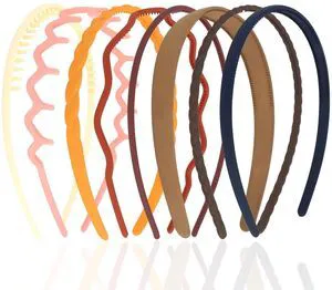 CIEHER 8PCS Zig Zag Claw Comb Headbands, Flex No Pressure Headbands, Plastic Hair Bands with Teeth (Color_5) CIEHER 8PCS Zig Zag Claw Comb Headbands, Flex No Pressure Headbands, Plastic Hair Bands with Teeth (Color_5)